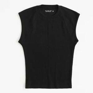 Abercrombie Essential Tuckable Shell Rib Tee - XS - Black - Like New